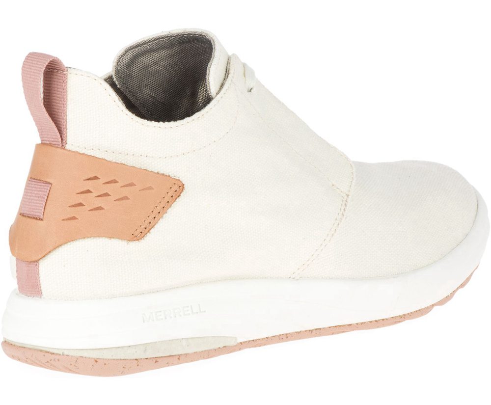 Merrell Sneakers White - Gridway Mid Canvas - Womens 46IUMRZNP